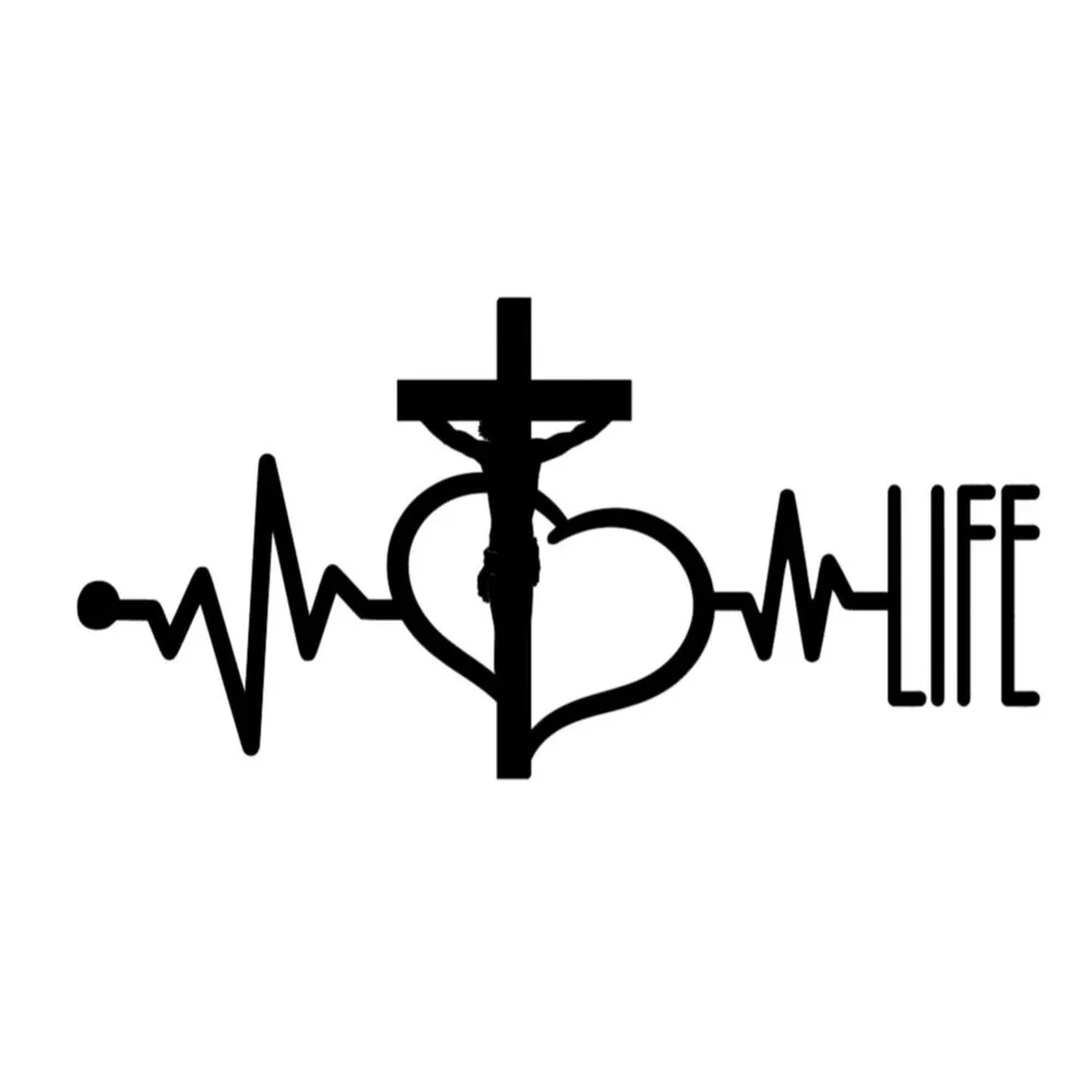 Christian Car Decal Jesus on Cross Bible Stickers 6.75